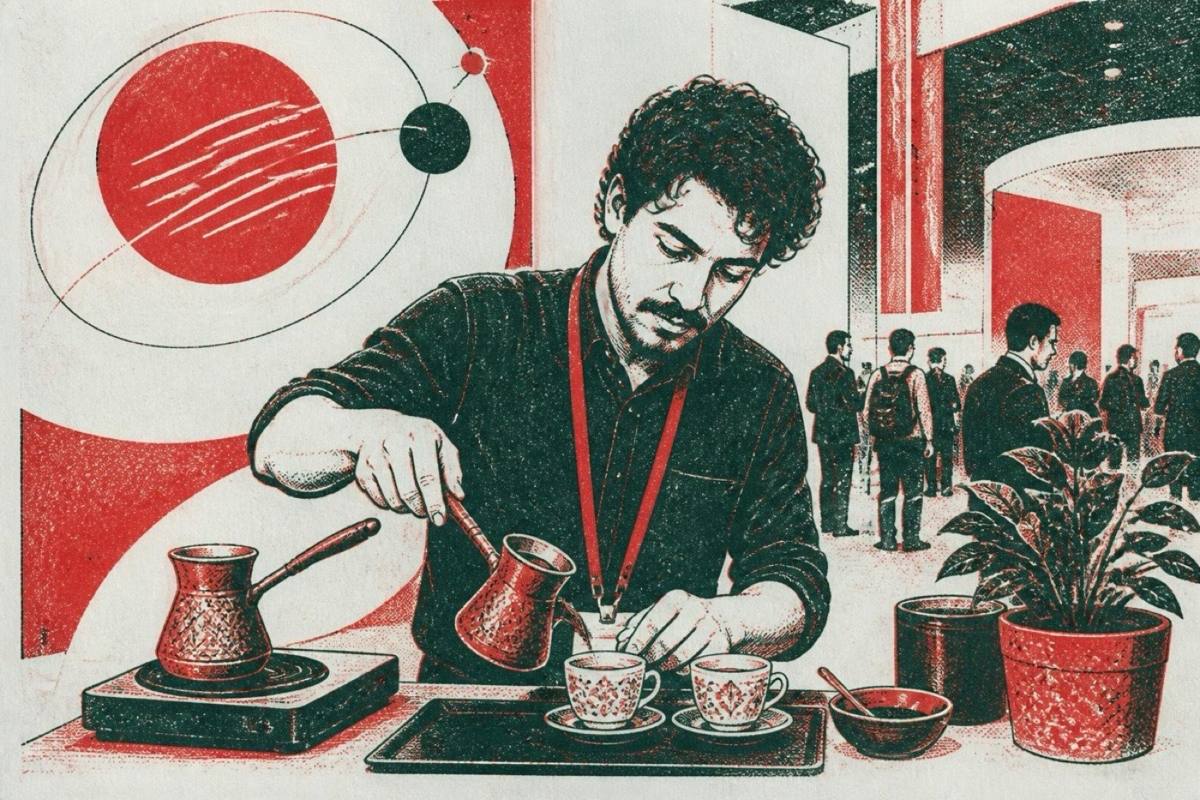 Freelance barista at World Mobile Congress Hishan Dimitri's Coffee