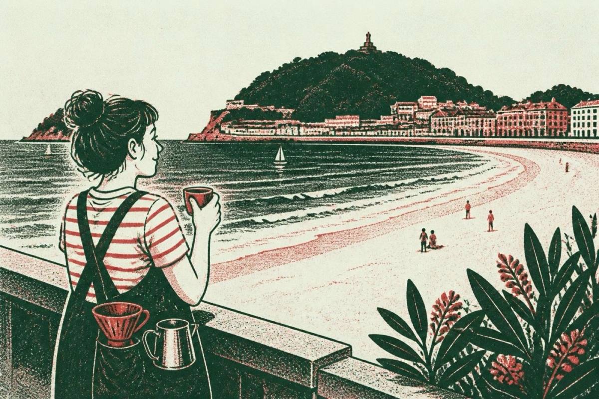 The Exploring Barista San Sebastian Beach