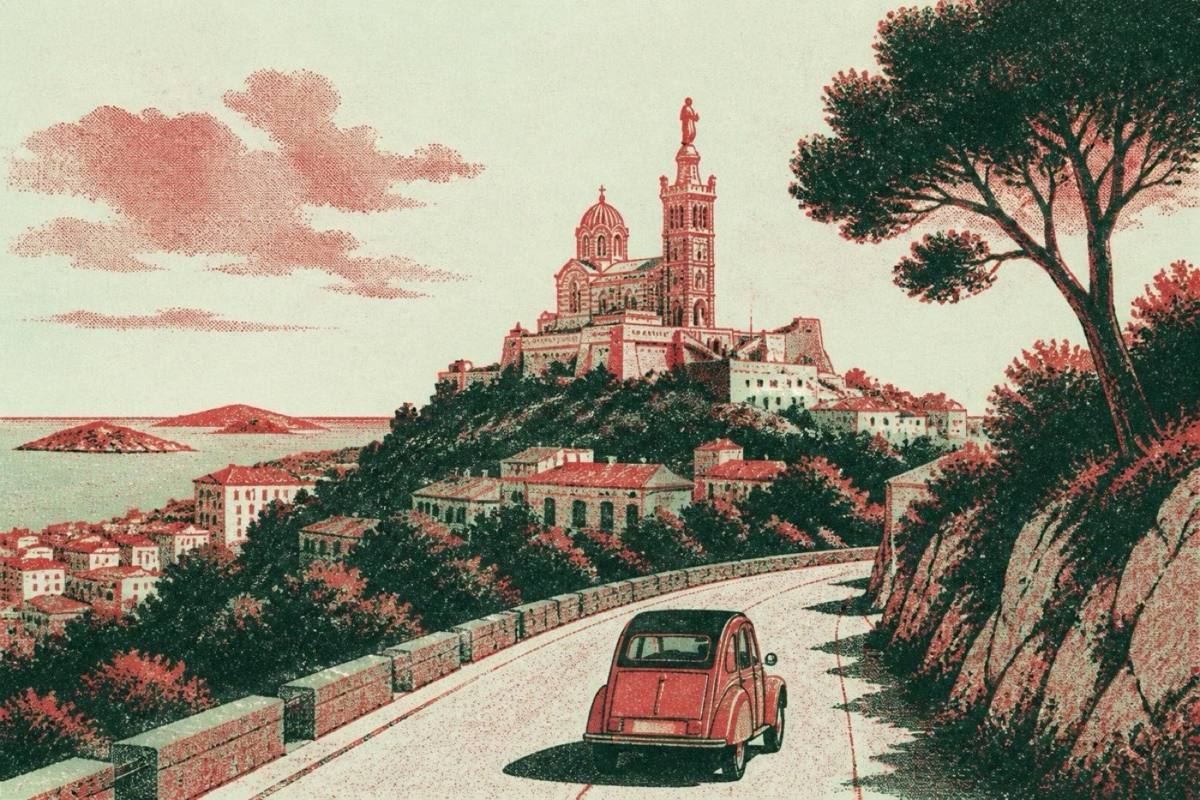 Basilique Notre Dame Marseille view road trip France