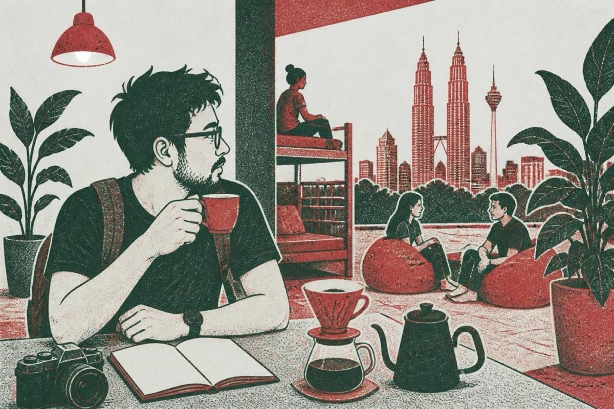 The Exploring Barista in BackHome hostel Kuala Lumpur Coffee blogger