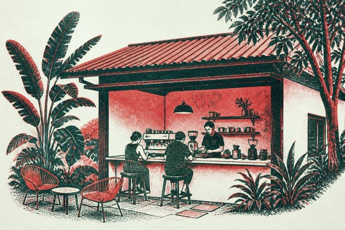 Three Nakhanik specialty coffee espresso bar Chiang Mai Thailand coffee guide
